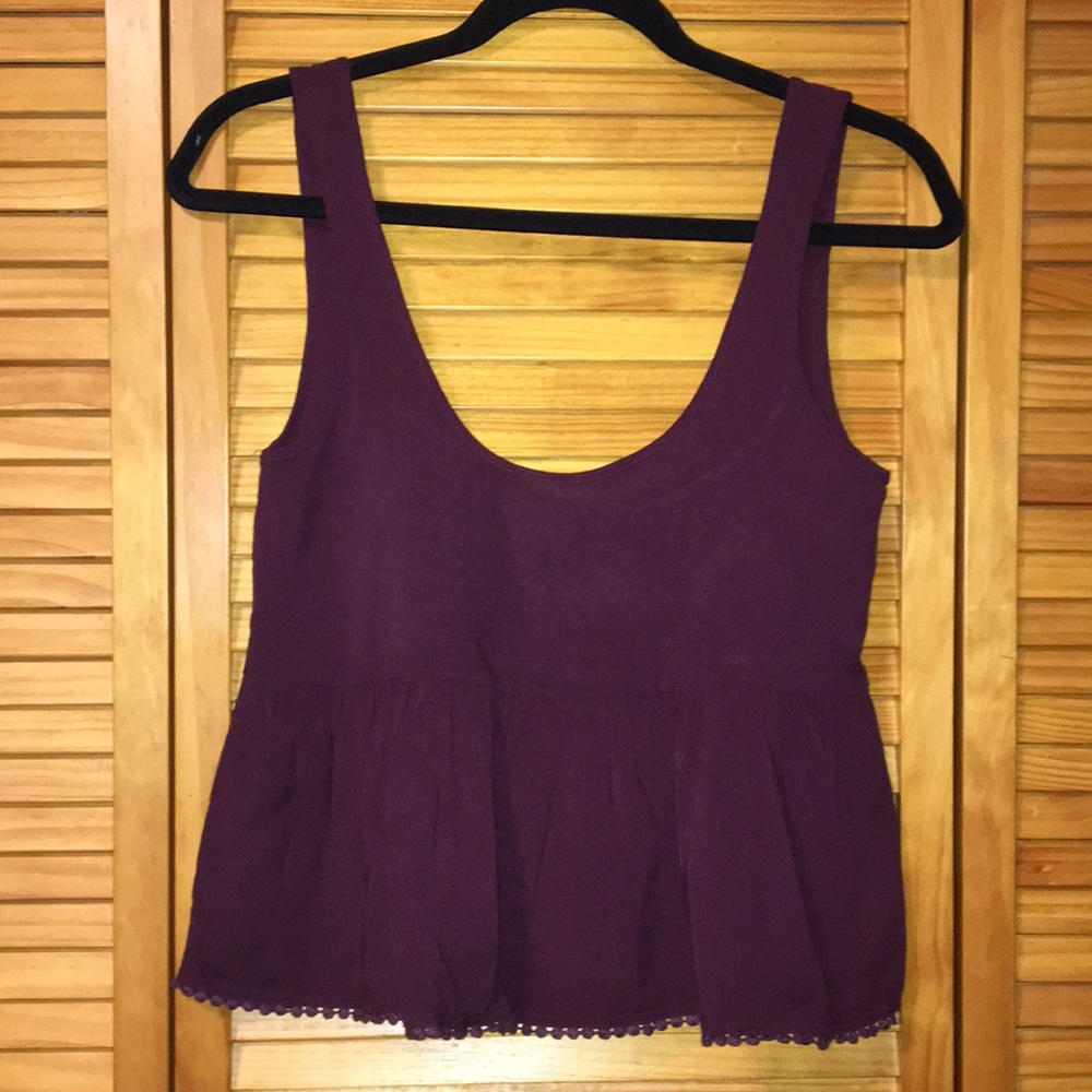 Deep maroon/purple mid-cropped tank